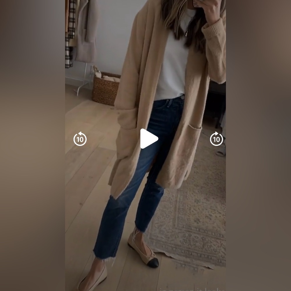 BNWT Long camel colored Cardigan